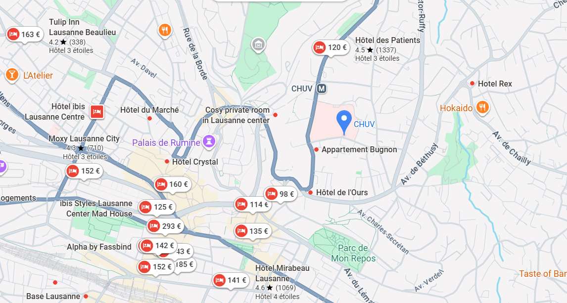 Hotel CHUV Lausanne Repas de Gala au Chalet Suisse de Lausanne